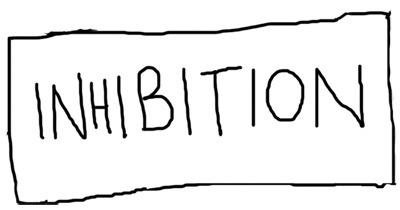 inhibition hand drawn letters