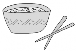 greyscale black and white food bowl thai chopsticks
