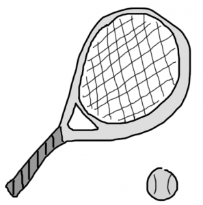 greyscale black and white tennis racket